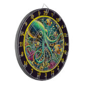 Zilveren Stromen Octopus Dartboard Dartbord (Voorkant Links)