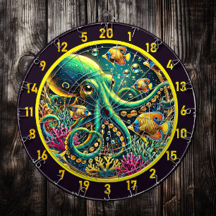 Zilveren Stromen Octopus Dartboard Dartbord