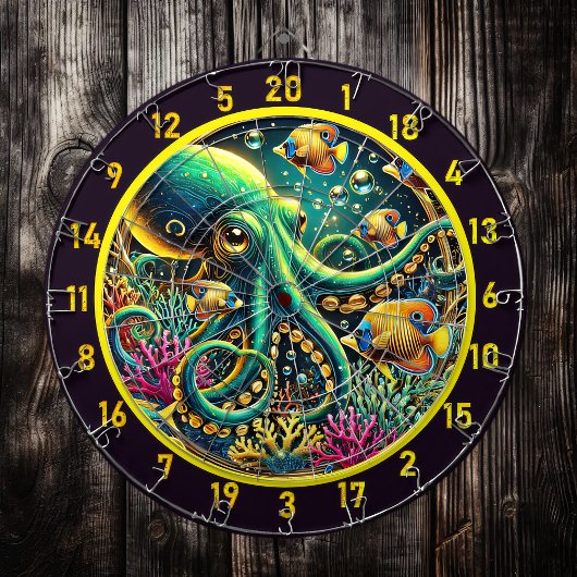 Zilveren Stromen Octopus Dartboard Dartbord