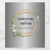 Zilveren symfonie: waar groen goud ontmoet wijn etiket (Enkel label)