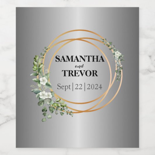 Zilveren symfonie: waar groen goud ontmoet wijn etiket (Enkel label)