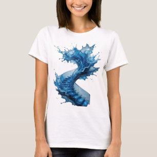 Zilveren T-shirt met opvallende tekst WATER TILT J
