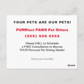 Zilveren Tabby Katten Huisdier Sitter Handout Busi Briefkaart (Achterkant)