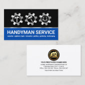 Zilveren Tandwiel Handyman Tools Icon Visitekaartje (Voorkant / Achterkant)