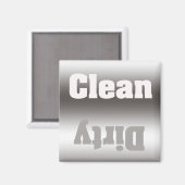 Zilveren Taupe Dirty Clean Magnet (Voorkant / Achterkant)