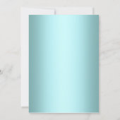 Zilveren Teal Blauwe Feest Uitnodiging Template (Achterkant)