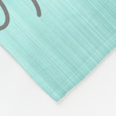 Zilveren Teal Glitter Geborsteld Metaal Monogram N Fleece Deken (Hoek)