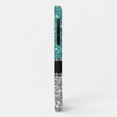 Zilveren Teal Glitter Glam Bling Persoonlijk Case-Mate iPhone Case (Achterkant/links)