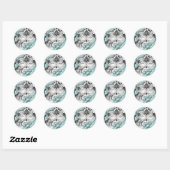 Zilveren Teal Glitter Masker Masker Sticker (Vel)