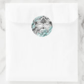 Zilveren Teal Glitter Masker Masker Sticker (Tas)
