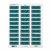 Zilveren Teal Koninklijk Middeleeuws Fantasie Zwaa Etiket (Full Sheet)