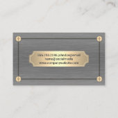 Zilveren Textuur Metallic | Gouden schroeven en Bo Visitekaartje (Achterkant)