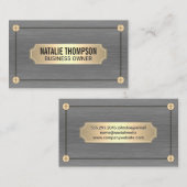 Zilveren Textuur Metallic | Gouden schroeven en Bo Visitekaartje (Voorkant / Achterkant)