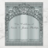 Zilveren Tiara Crown & Diamond Bling Wijn Etikette Wijn Etiket (Enkel label)