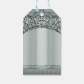 Zilveren Tiara Kroon & Diamant Bling Party Favor Cadeaulabel (Achterkant)