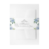 Zilveren Tiara Lichtblauw Bloemen Quinceanera Uitnodigingen Wikkel (Voorkant Voorbeeld)