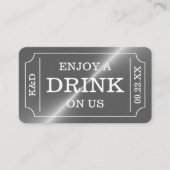 Zilveren Ticket Stijl "Geniet van een drankje op o Informatiekaartje (Voorkant)