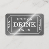 Zilveren Ticket Stijl "Geniet van een drankje op o Informatiekaartje (Achterkant)
