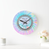 Zilveren Tie Dye Diamond 25th Wedding Anniversary  Grote Klok (Huis)