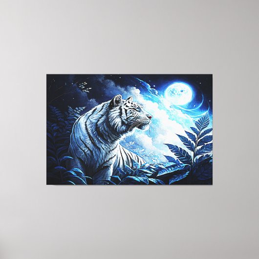 ZILVEREN TIJGER CANVAS AFDRUK (Voorkant)