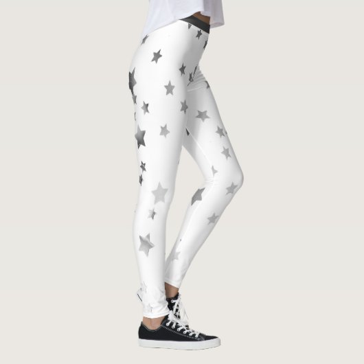 Zilveren tinten sterren leggings (Rechts)