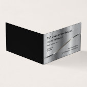 Zilveren Tone Achtergrond Bouwdiensten Visitekaartje (Buitenkant)