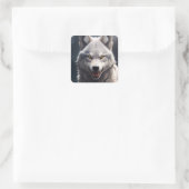 zilveren topaz wolf sticker (Tas)