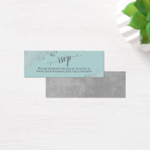 Zilveren Toppers Mint Teal Trouw RSVP Online Kaart