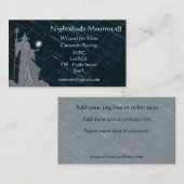 Zilveren tovenaar op Night Sky Visitekaartje (Voorkant / Achterkant)