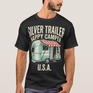 Zilveren Trailer Vintage Wegrestaurant Americana R T-shirt