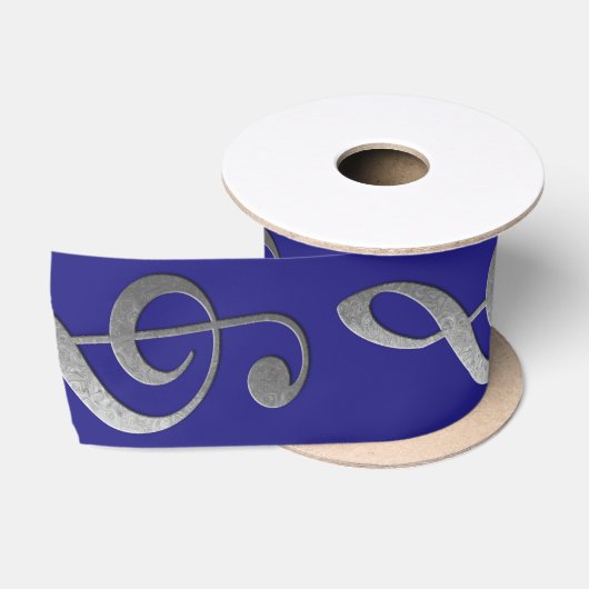 " zilveren " treble clebbon satijnen lint (Spoel)