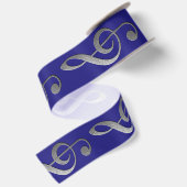 " zilveren " treble clebbon satijnen lint (Achterkant)