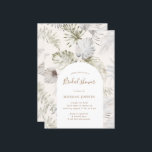 Zilveren Tropische Foliage Bridal Douche Uitnodigi Kaart<br><div class="desc">Ons "Romantic Tropical Garden" collectie is voorzien van faux gouden en zilveren folie bladeren op verschillende achtergrondkleuren waaruit u kunt kiezen. Elegant en luxe, dit collectie is klaar voor het hele jaar door feesten. Controleer onze winkel voor meer items van dit collectie en neem contact met ons op via chat...</div>