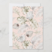 Zilveren Tropische Foliage Bridal Douche Uitnodigi Kaart (Achterkant)