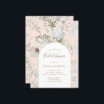 Zilveren Tropische Foliage Bridal Douche Uitnodigi Kaart<br><div class="desc">Ons "Romantic Tropical Garden" collectie is voorzien van faux gouden en zilveren folie bladeren op verschillende achtergrondkleuren waaruit u kunt kiezen. Elegant en luxe, dit collectie is klaar voor het hele jaar door feesten. Controleer onze winkel voor meer items van dit collectie en neem contact met ons op via chat...</div>