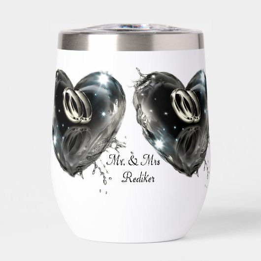 Zilveren Trouwband Van Liefde In Crystal Heart (Voorkant)