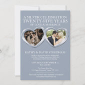 Zilveren trouwdag 25e feest 6 foto's kaart (Voorkant)
