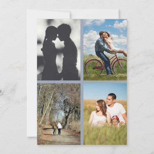 Zilveren trouwdag 25e feest 6 foto's kaart (Achterkant)