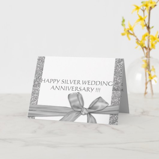 ZILVEREN TROUWDAKAART KAART (Gele Bloem)