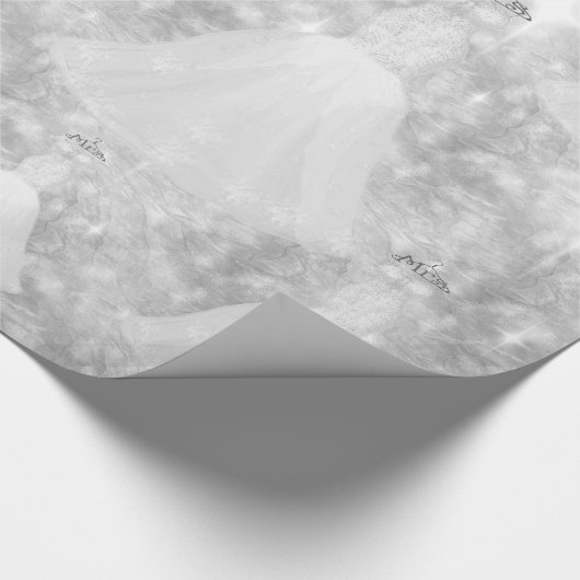 Zilveren Trouwjurk Bokeh Lichten Inpakpapier (Hoek)