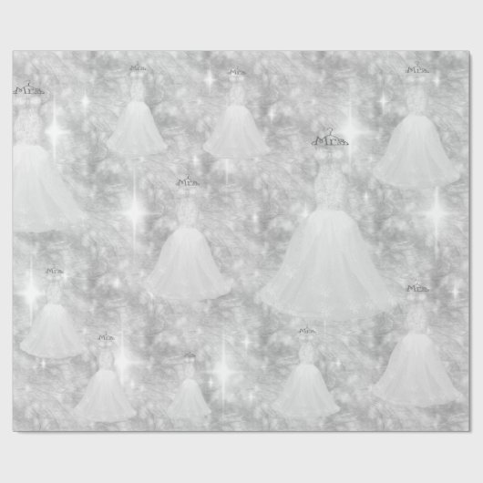 Zilveren Trouwjurk Bokeh Lichten Inpakpapier (Vlak)