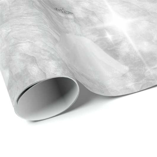 Zilveren Trouwjurk Bokeh Lichten Inpakpapier (Rol Hoek)