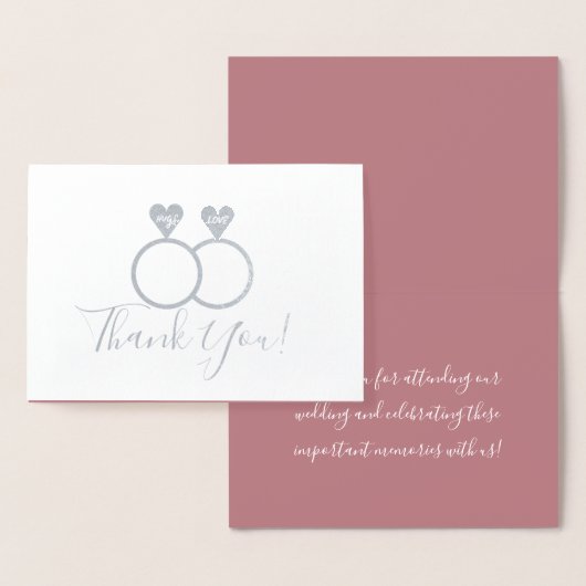 Zilveren trouwringen dank u folie kaarten (Display)