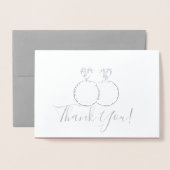 Zilveren trouwringen dank u folie kaarten (Voorkant met envelop)