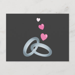 Zilveren trouwringen huwelijk briefkaart