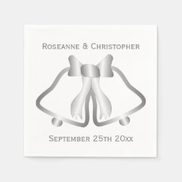 Zilveren Trouwservetten met Bellen en Lint Servet