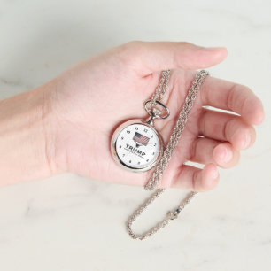 Zilveren Trump ketting horloge voor Republikeinse