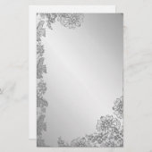 zilveren tuin briefpapier (Voorkant / Achterkant)