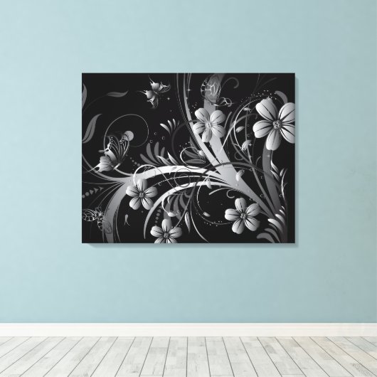 zilveren tuin canvas afdruk (Insitu (Houten vloer))