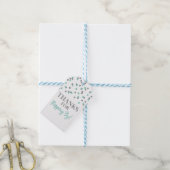 Zilveren Turquoise Confetti Bedankt voor het langs Cadeaulabel (Met Touw)